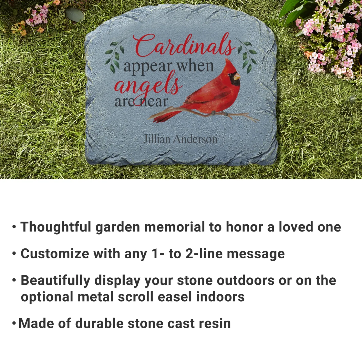Cardinals Appear When Angels Are Near Memorial Stone