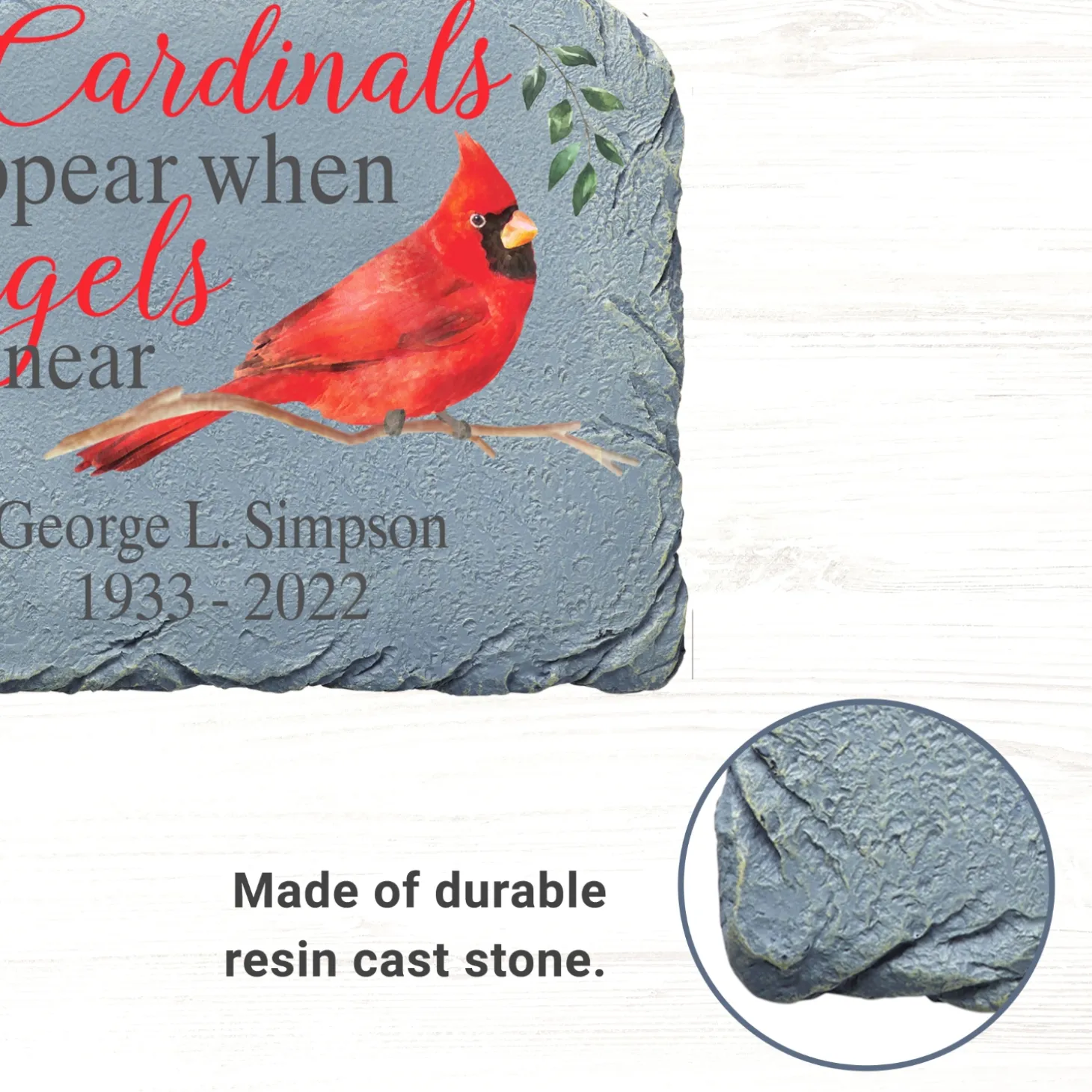 Cardinals Appear When Angels Are Near Memorial Stone