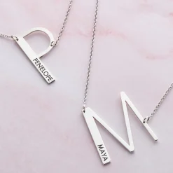 Cascading Name & Initial Necklace