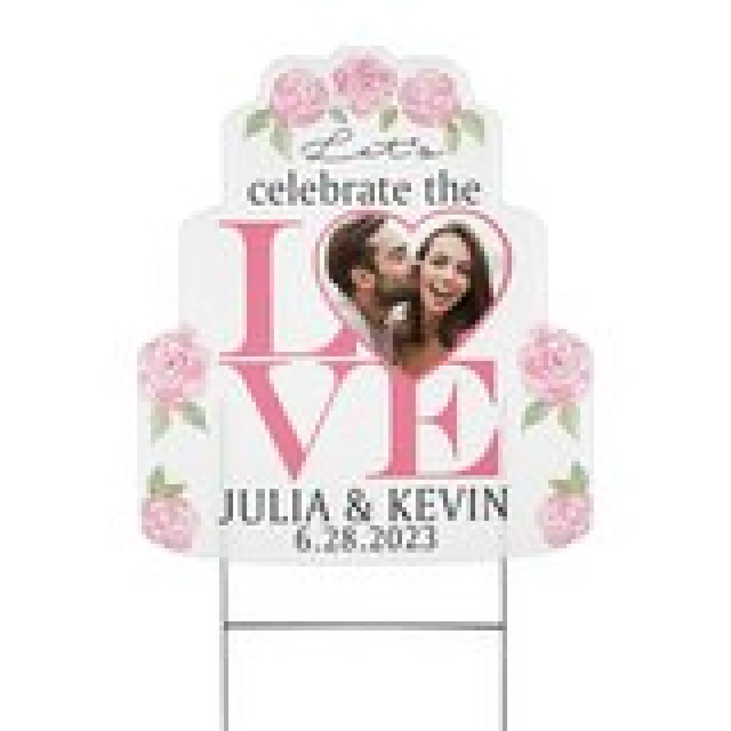 Celebrate Love Photo Cake Yard Sign