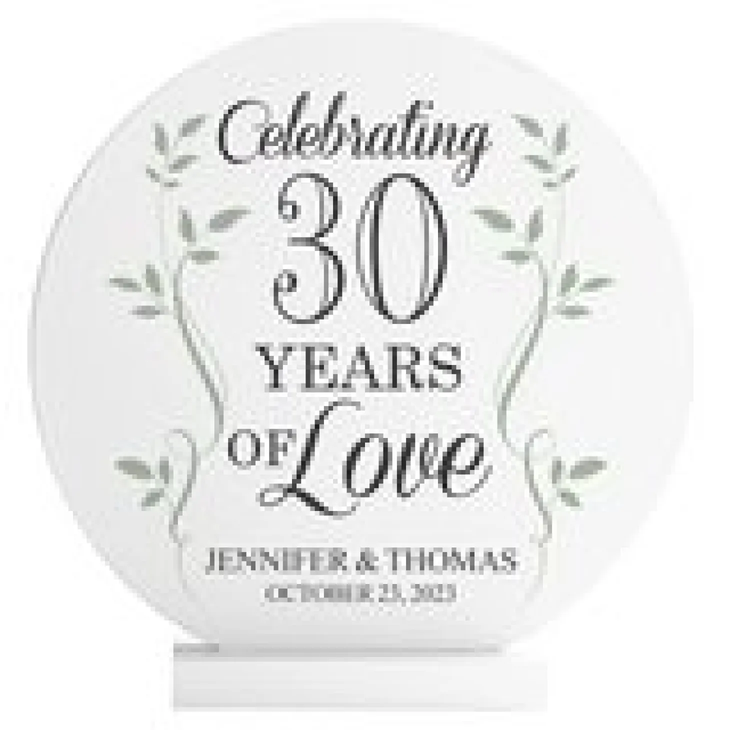 Celebration of Love Anniversary Wooden Circle with Stand