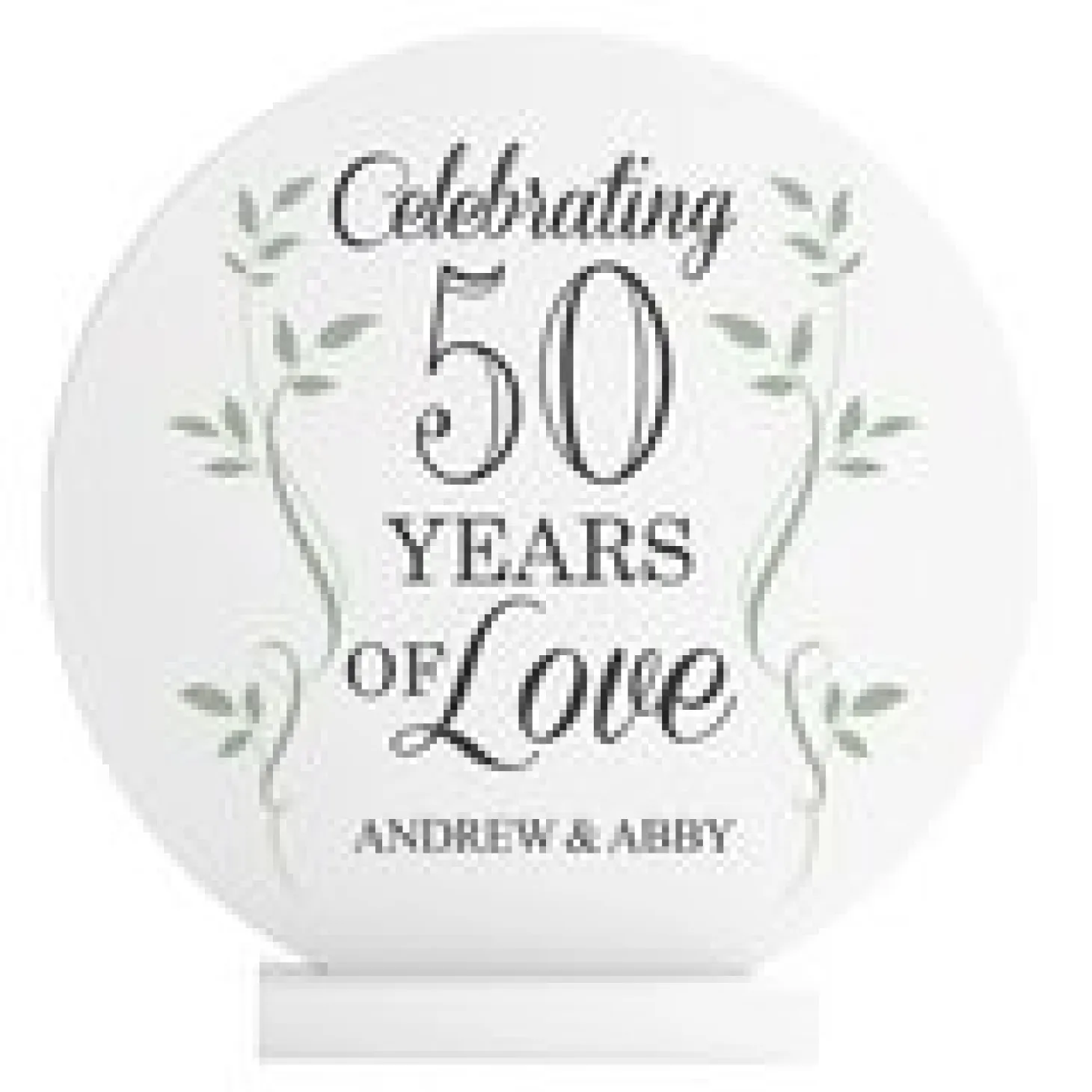 Celebration of Love Anniversary Wooden Circle with Stand