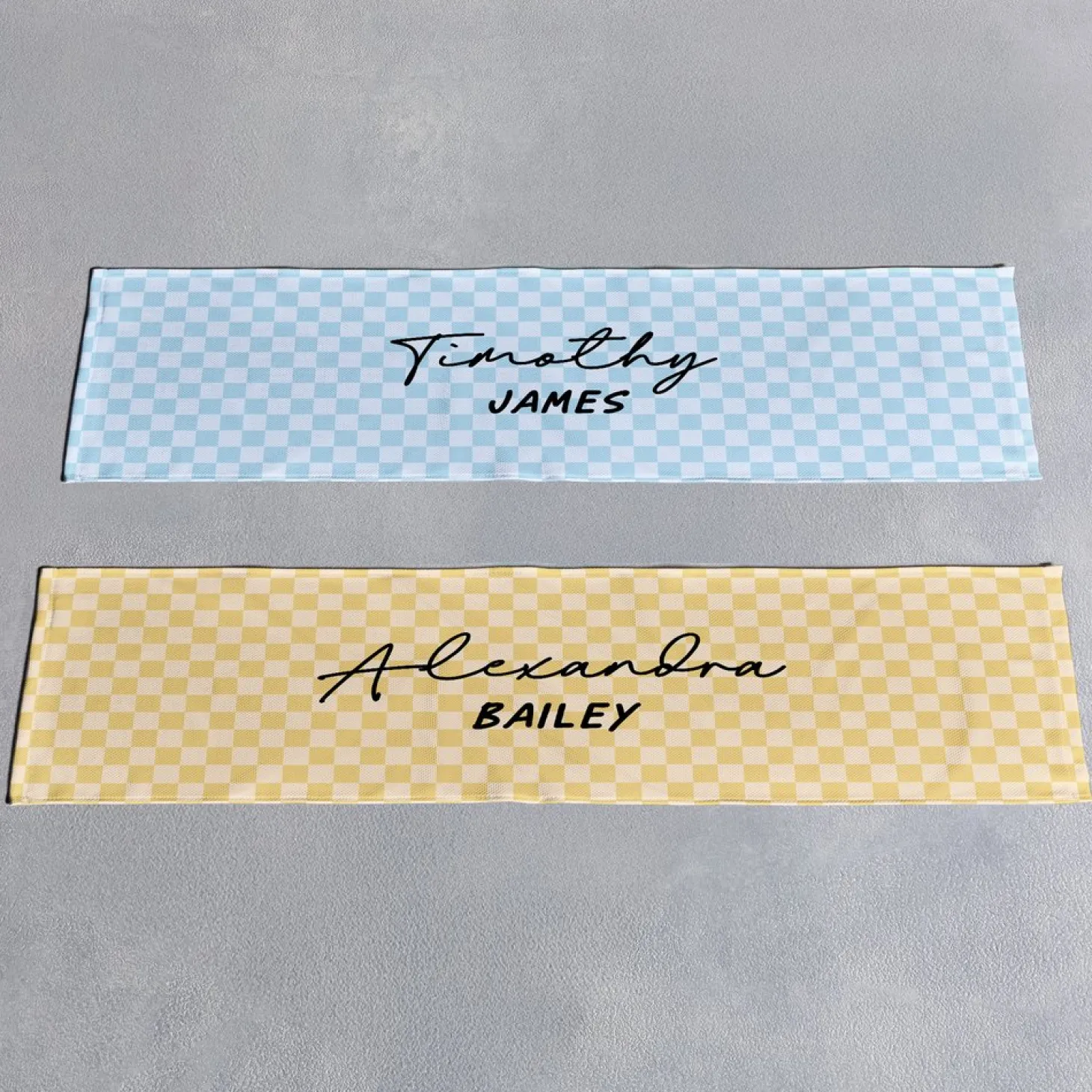 Checkered Name Cooling Towel