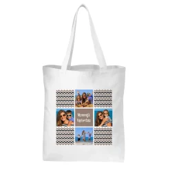 Chevron Photo Message Tote Bag