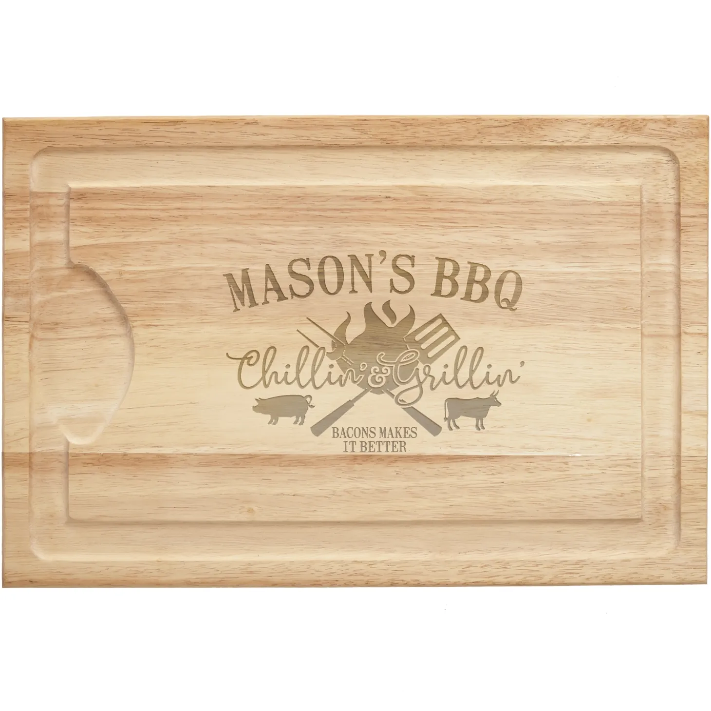 Chillin' & Grillin' Maple Wood Cutting Board