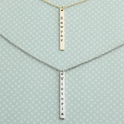 Classic Name Vertical Bar Necklace