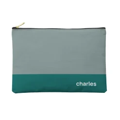 Colorblock Name Zipper Pouch