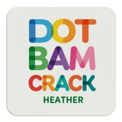 Colorful Dot Bam Crack Mahjong Wood Coasters