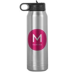 Colorful Initial & Name Water Bottle