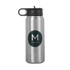 Colorful Initial & Name Water Bottle