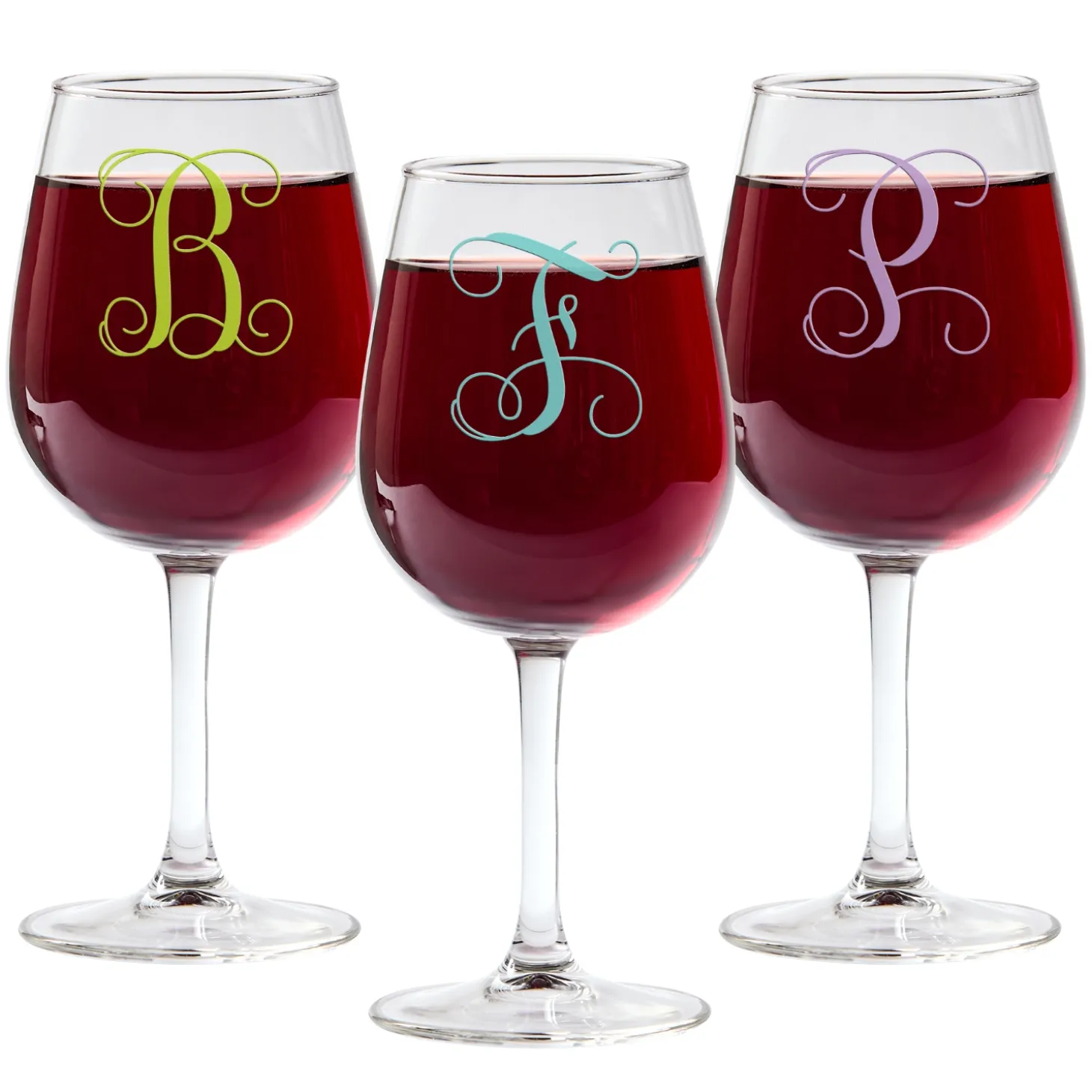 Colorful Name & Initial Wine Glasses