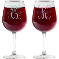 Colorful Name & Initial Wine Glasses