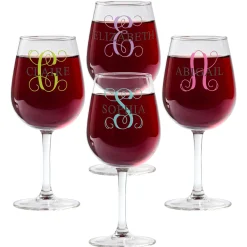 Colorful Name & Initial Wine Glasses