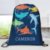 Colorful Sharks Drawstring Bag