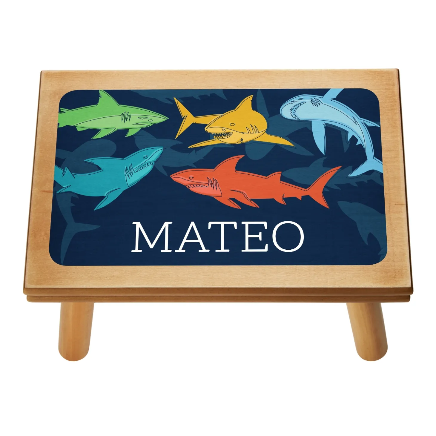 Colorful Sharks Step Stool