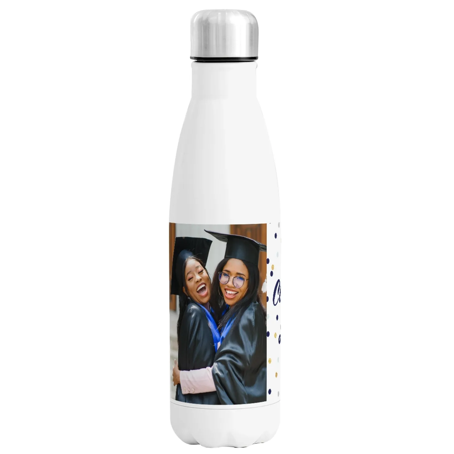 Confetti Dots Graduation Photo 17oz. Stainless Steel Water Bottle