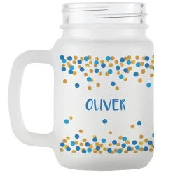 Confetti Name Frosted Mason Jar