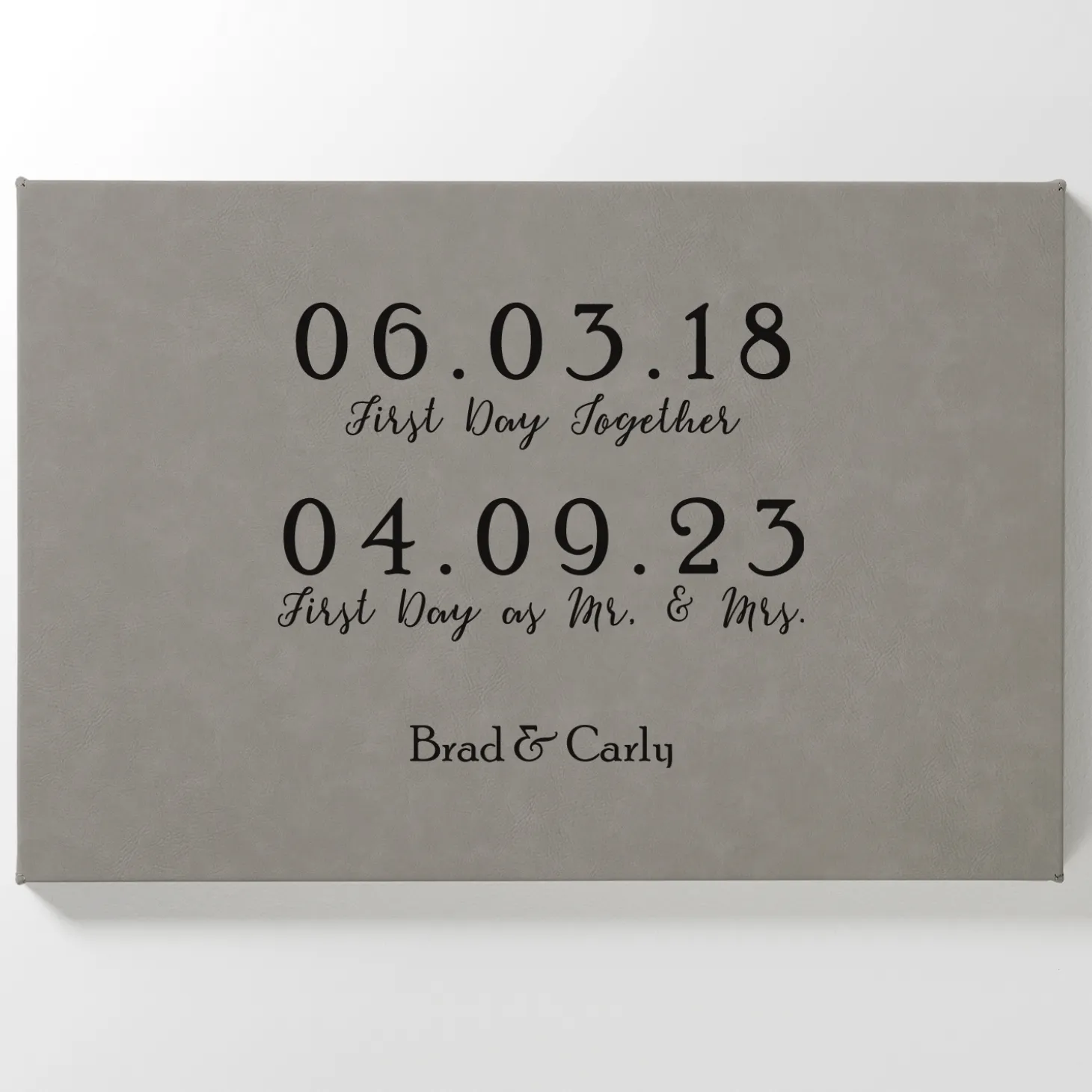 Couple's Key Dates Leather Wall Art