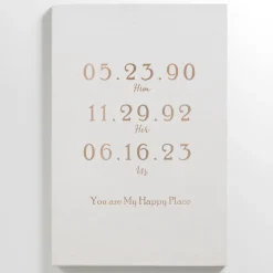 Couple's Key Dates Leather Wall Art