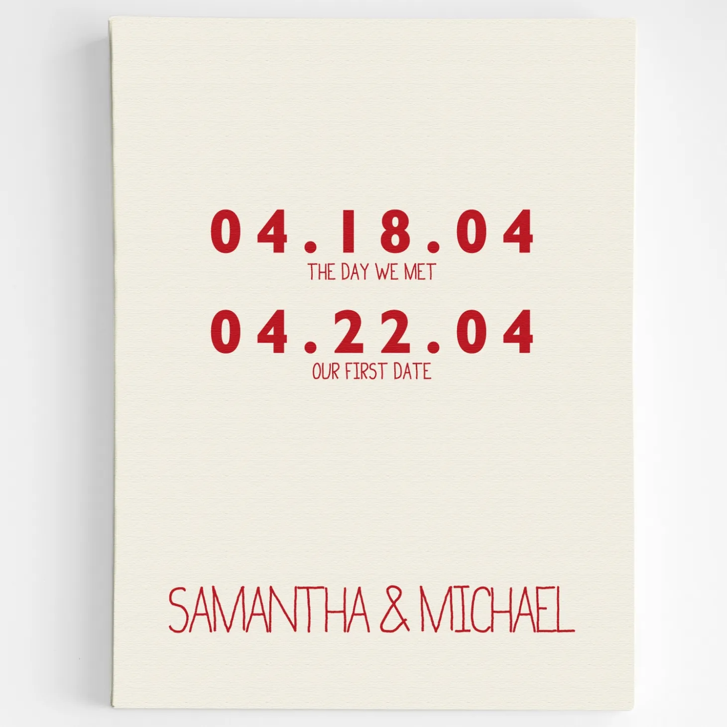 Couple's Key Dates Wall Art