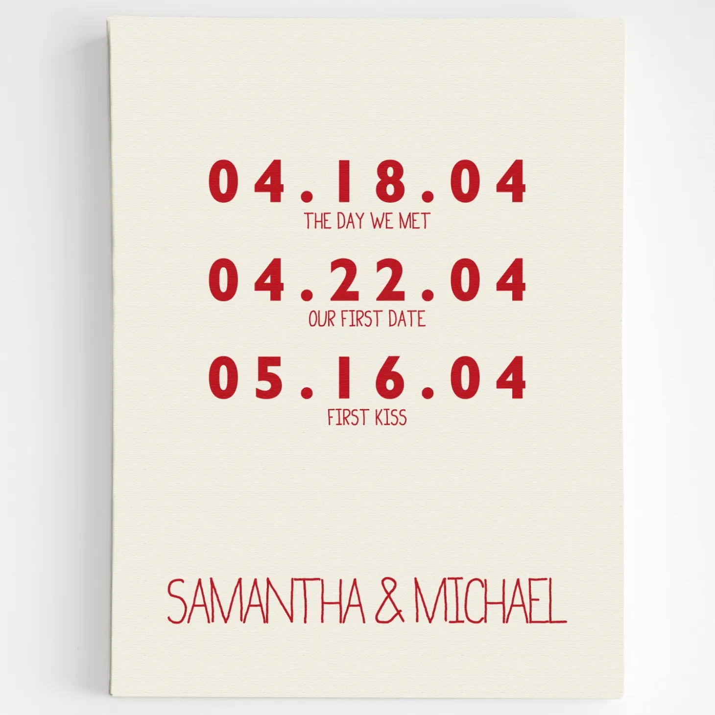 Couple's Key Dates Wall Art