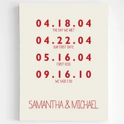 Couple's Key Dates Wall Art