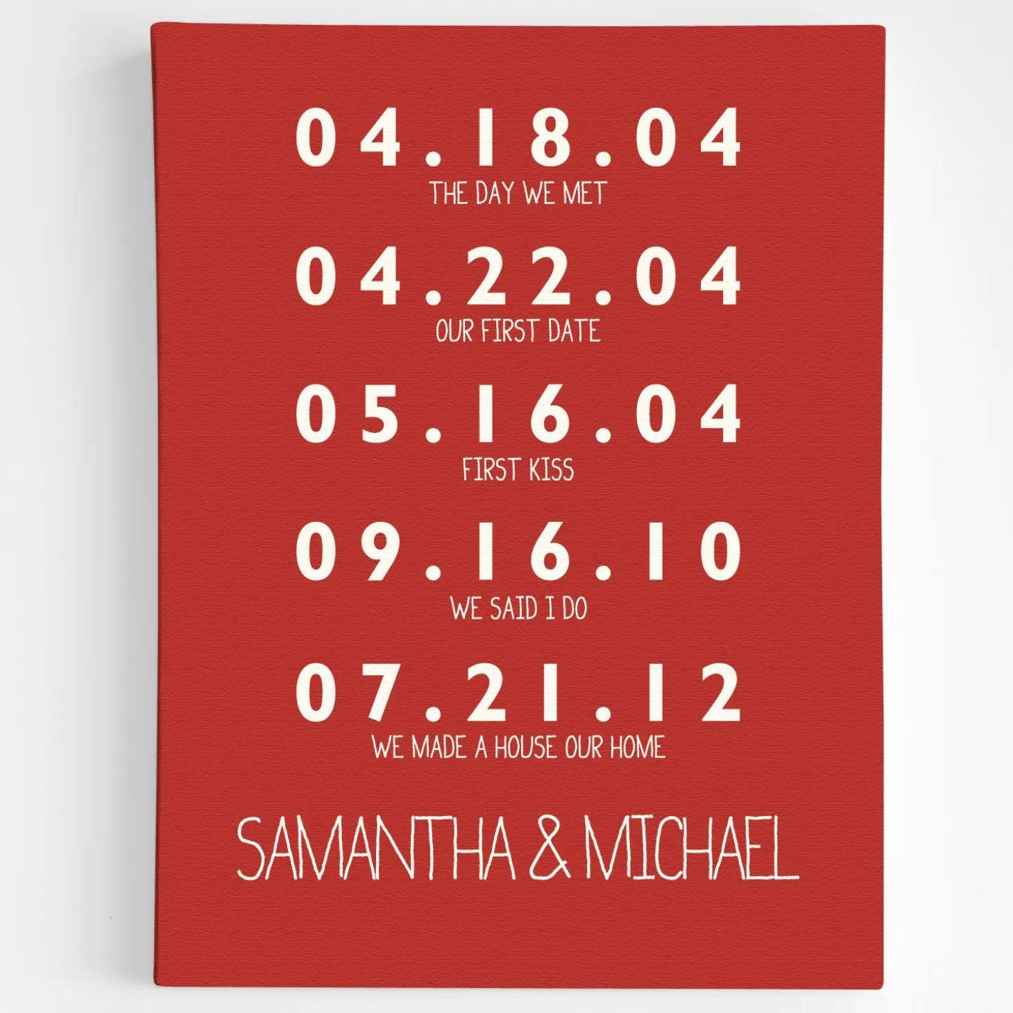 Couple's Key Dates Wall Art