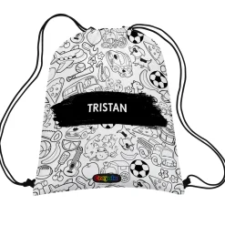 Crayola™ B&W Coloring Book Pattern Drawstring Bag