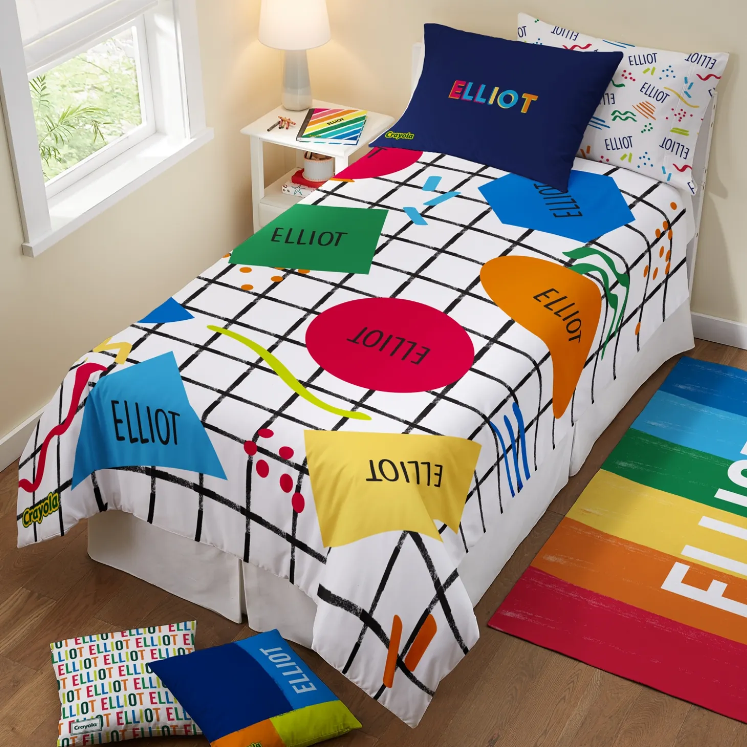 Crayola™ Geo Shapes Grid Duvet Cover