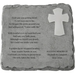Cross Memorial Solar Garden Stone