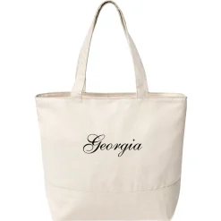 Custom Font Name Zippered Tote Bag