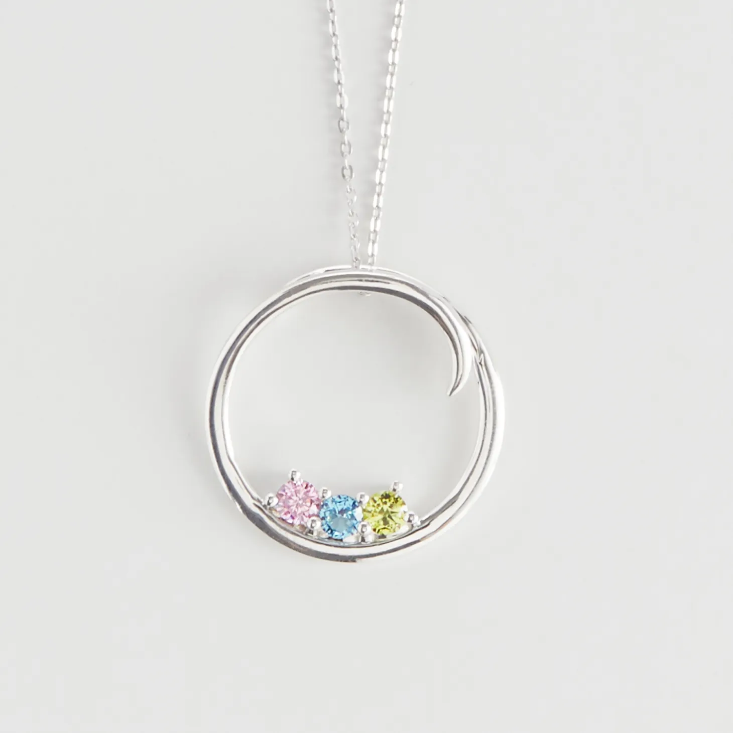 Customized Circle of Family Birthstone Necklace