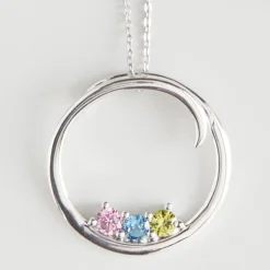 Customized Circle of Family Birthstone Necklace