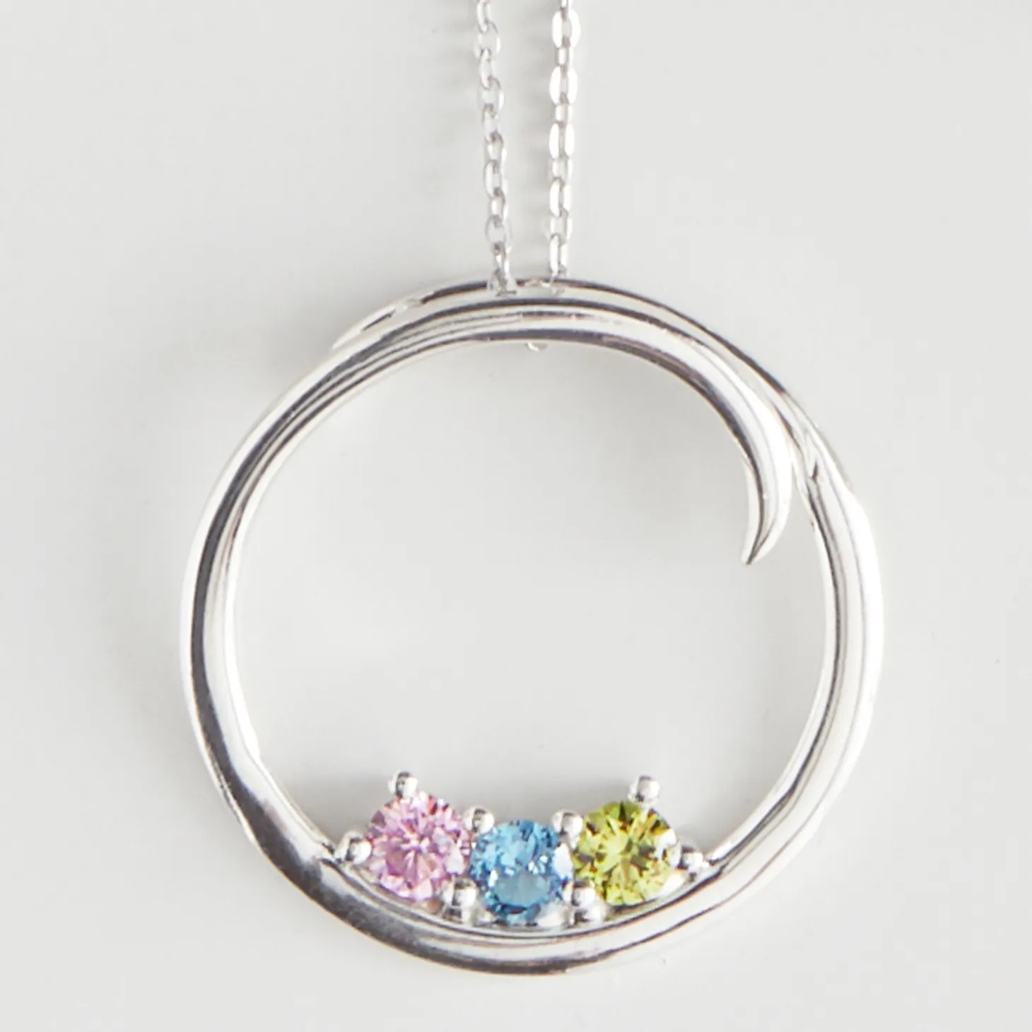 Customized Circle of Family Birthstone Necklace
