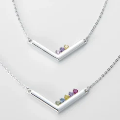Customized Family Birthstone Bar Necklace