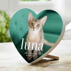 Custom Pet Photo Wood Heart