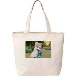Custom Photo Zippered Tote Bag
