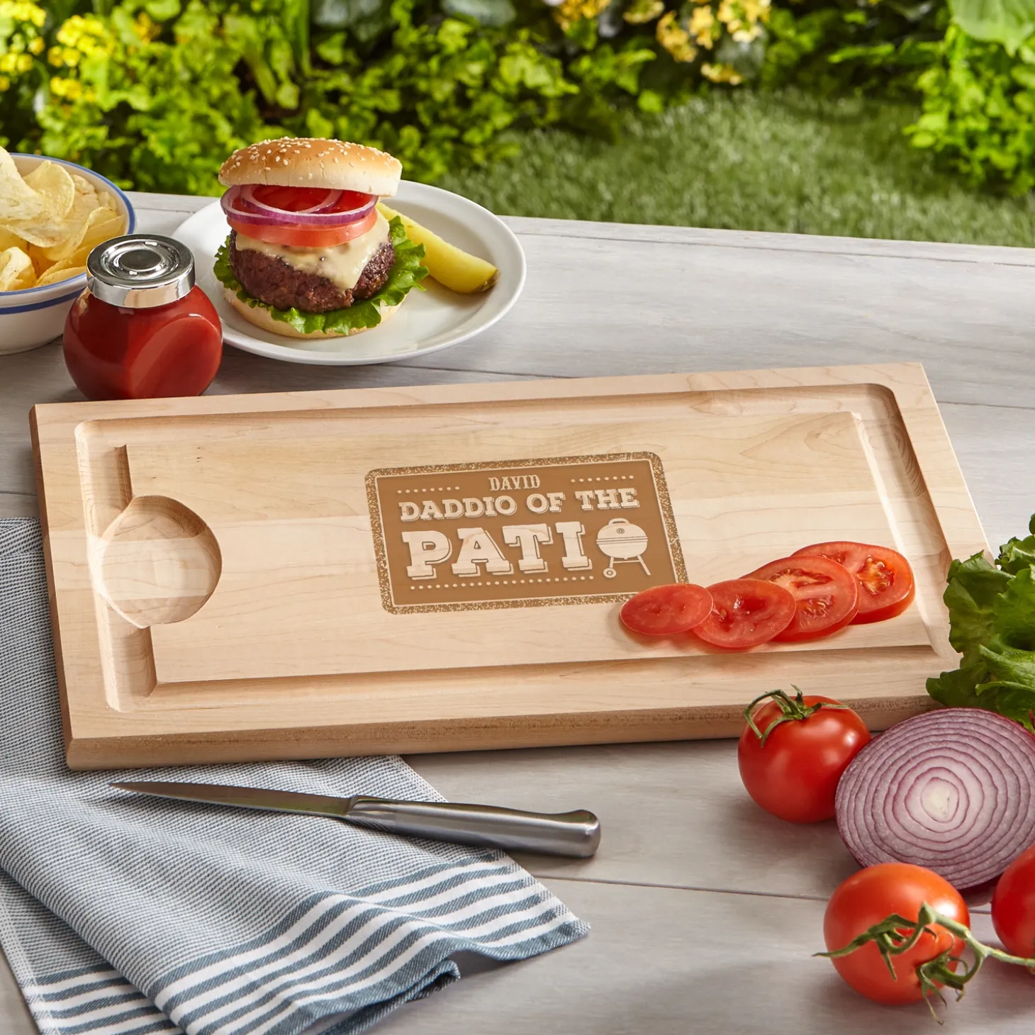 Daddio of the Patio Maple Wood Cutting Board