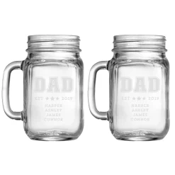 Dad Established Mason Jar
