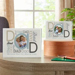 DAD Photo Message Glass Block