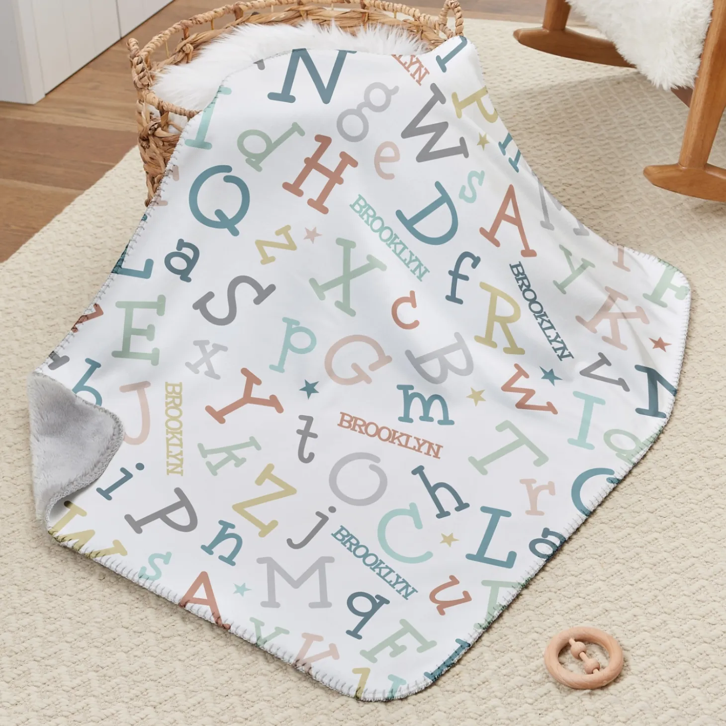 Dancing Alphabet Sherpa Baby Blanket