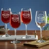 Decorative Label Stemware Glasses - Set of 4