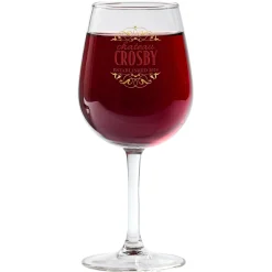 Decorative Label Wine Glass