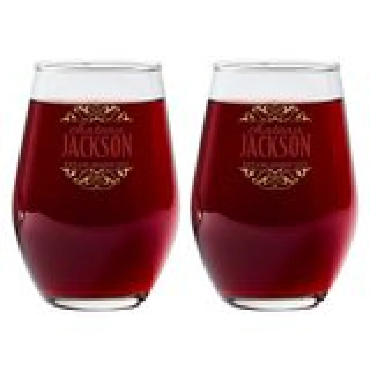 Decorative Label Wine Glass