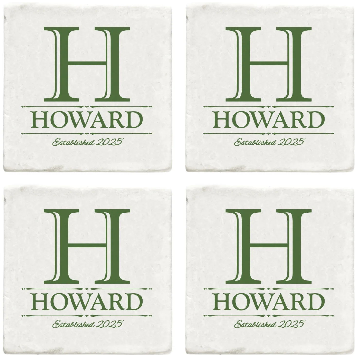 Decorative Name Marble Coasters