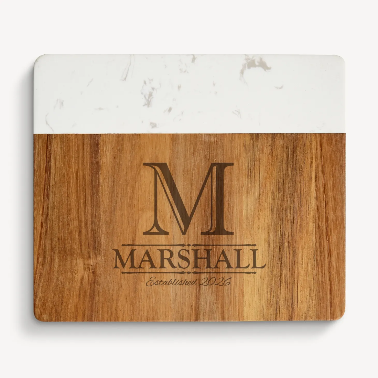 Decorative Name Marble Wood Cheese Board