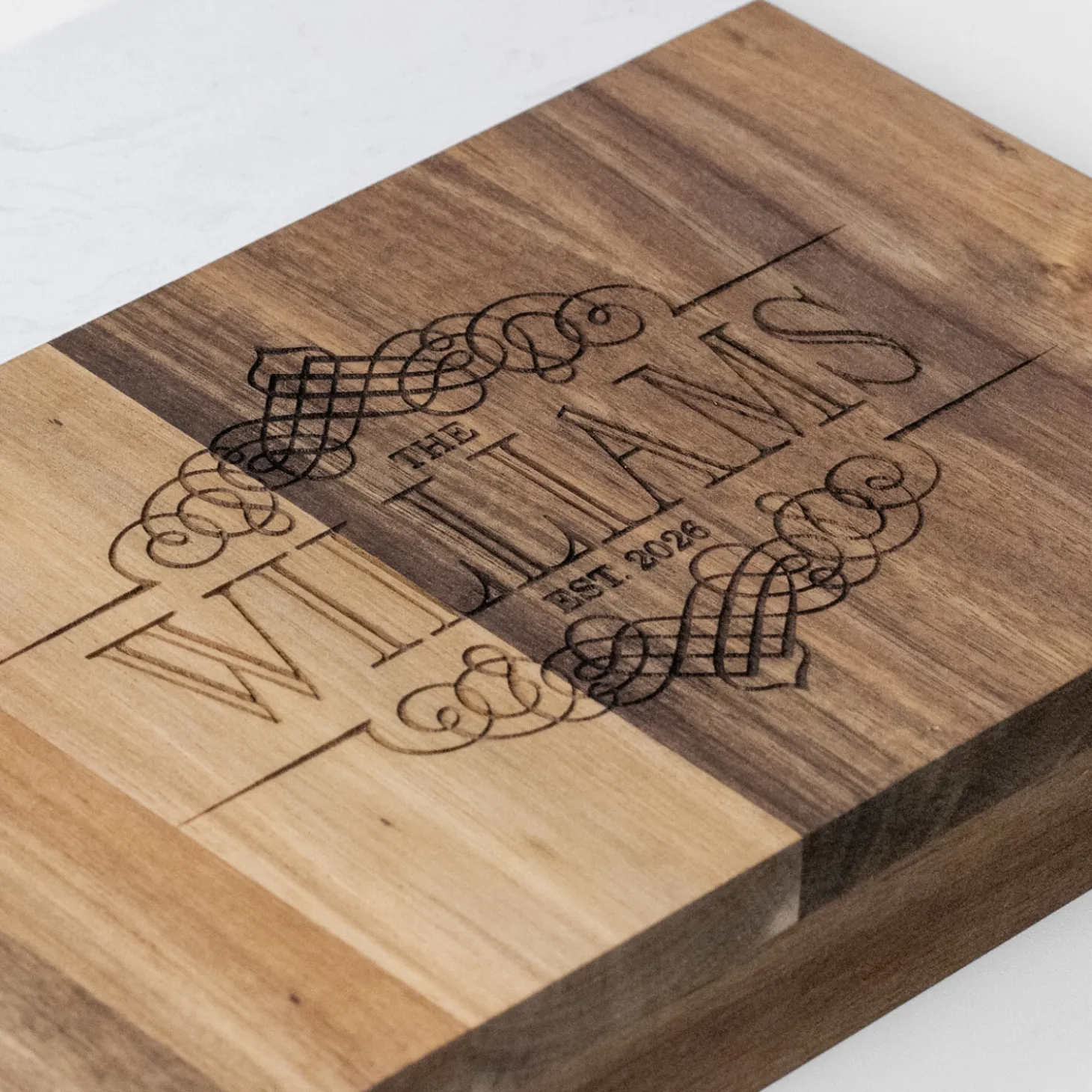 Decorative Name Marble Wood Cheese Board