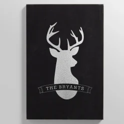 Deer Silhouette Leather Wall Art