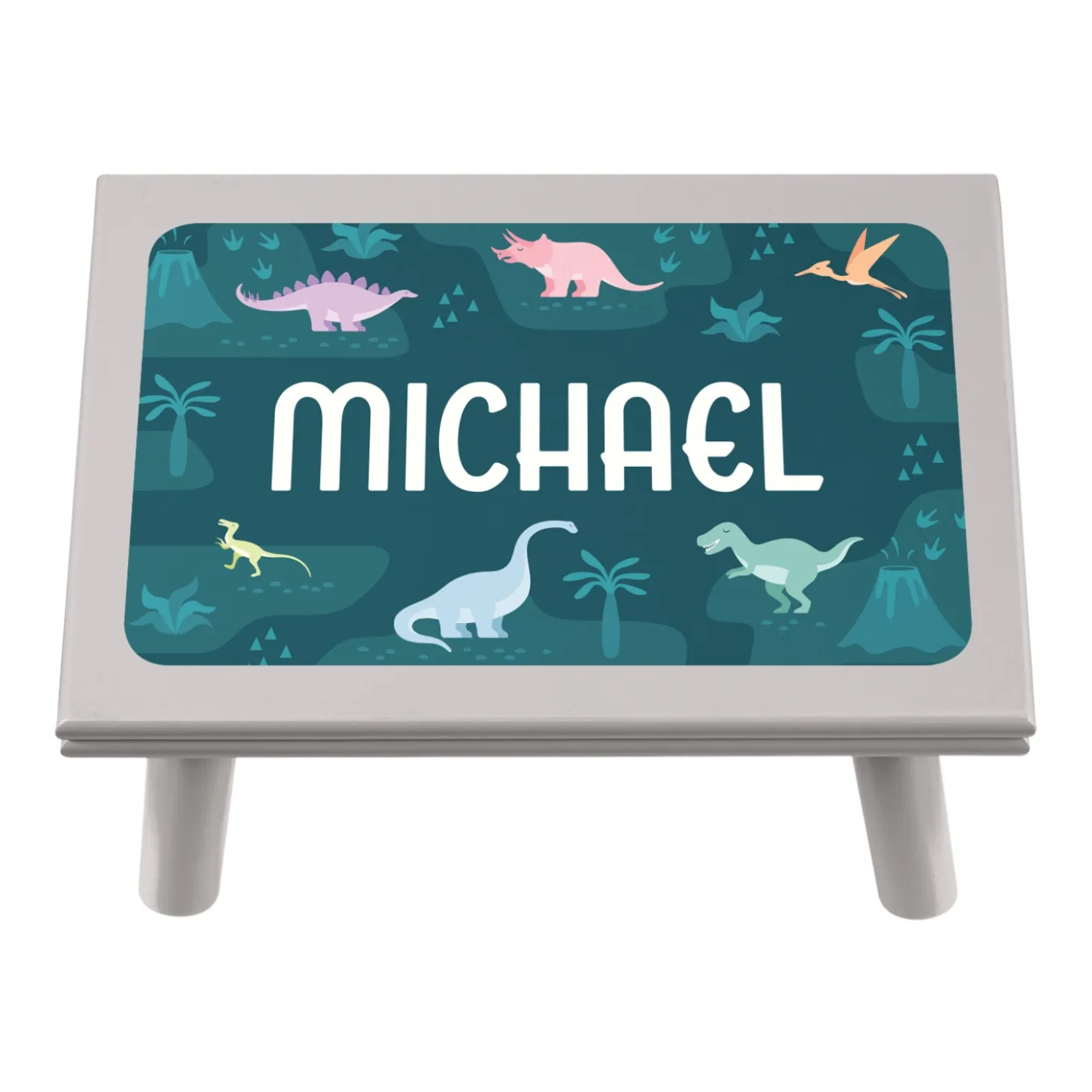 Dino Collage Name Step Stool