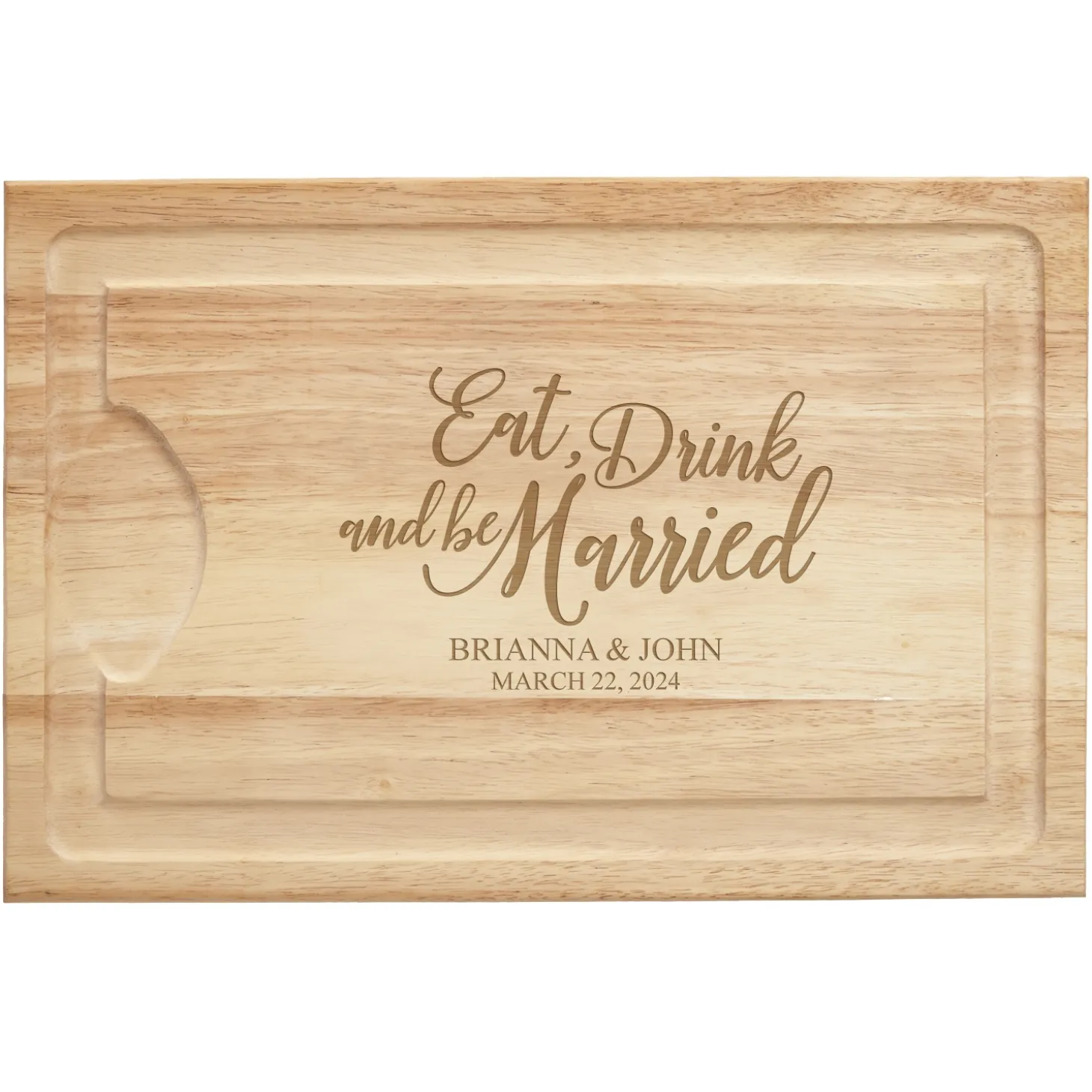 Eat, Drink & Be Married Maple Wood Cutting Board